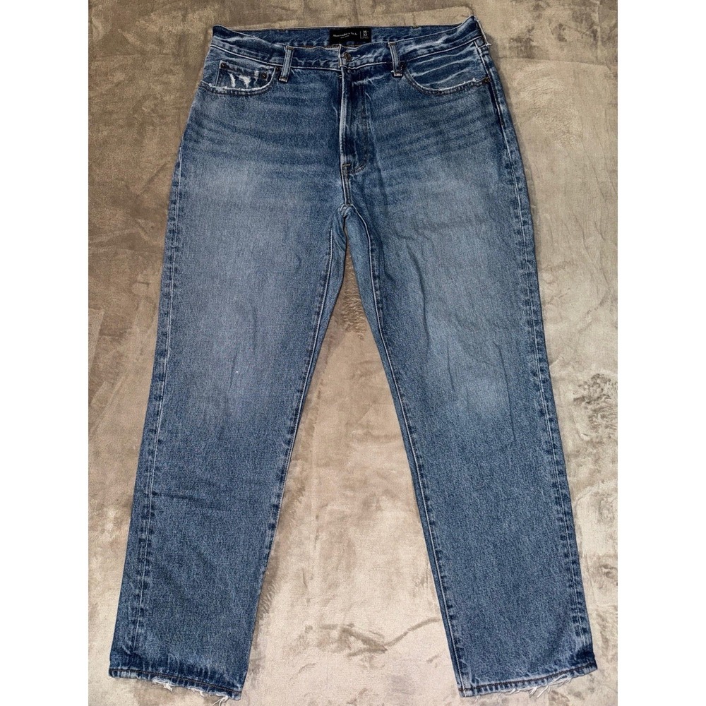 Abercrombie & Fitch Women's Blue Denim Jeans 90s‎ Loose Medium Wash Size 36